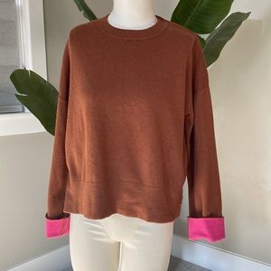Bar III brown and pink sweater